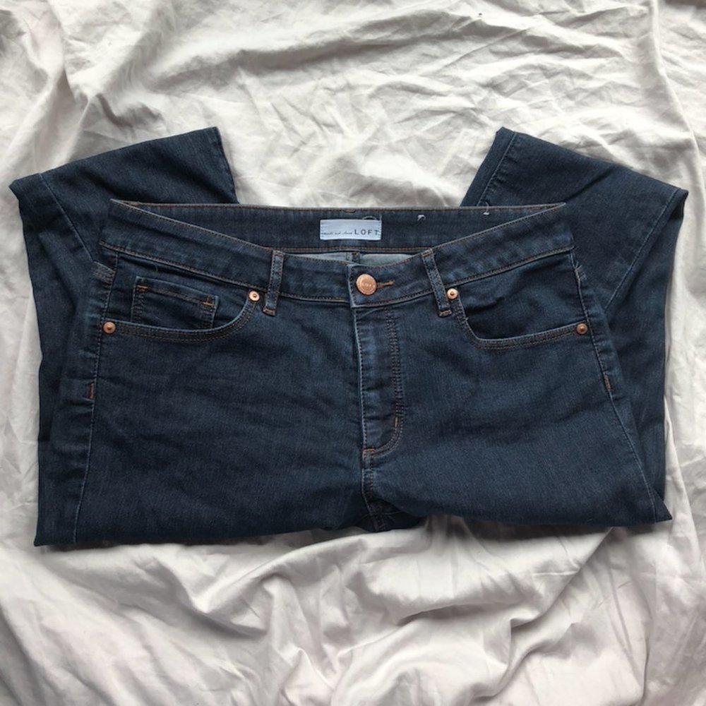 Ann Taylor Loft Curvy Skinny Ankle Jeans 8P/29